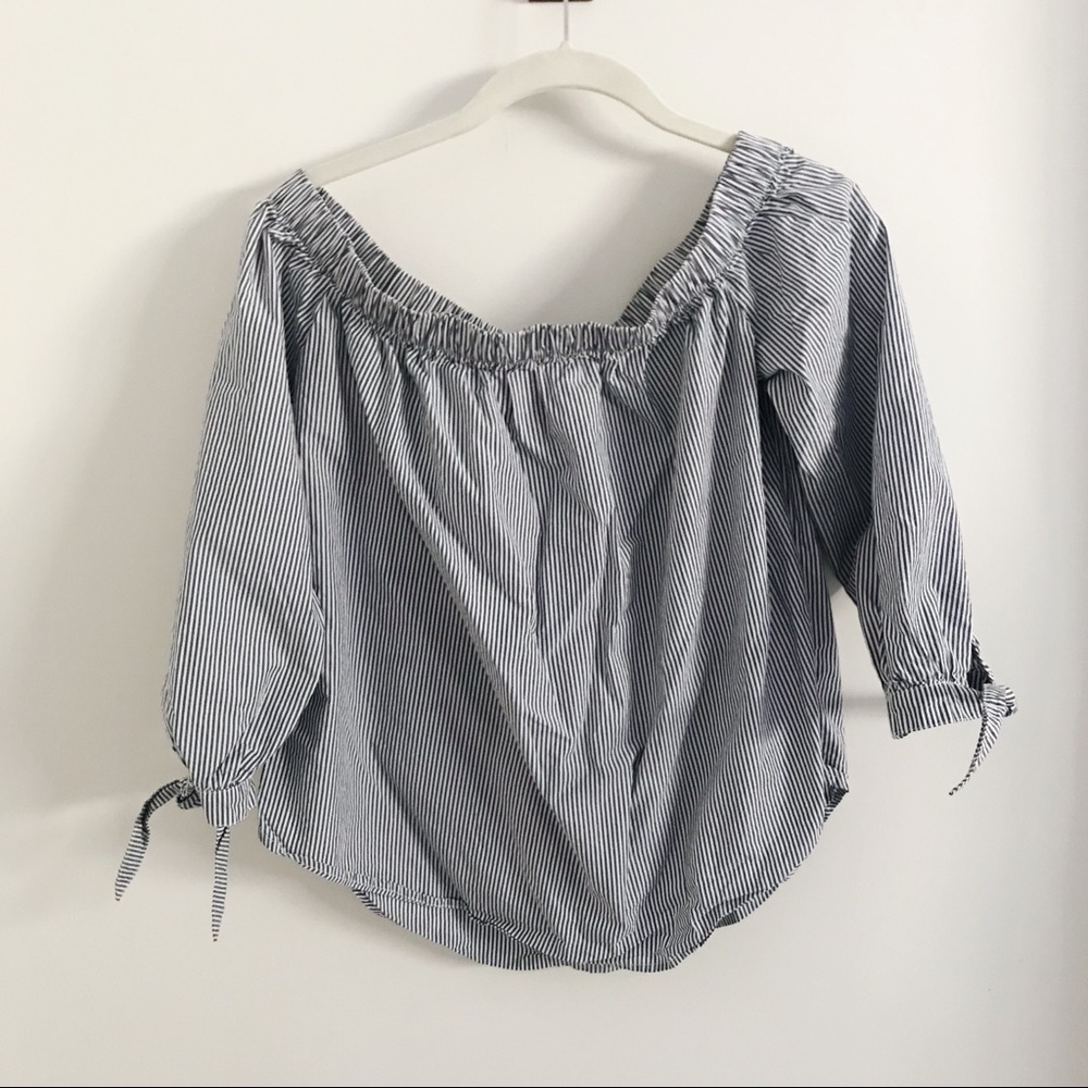 Stripe off the shoulder top